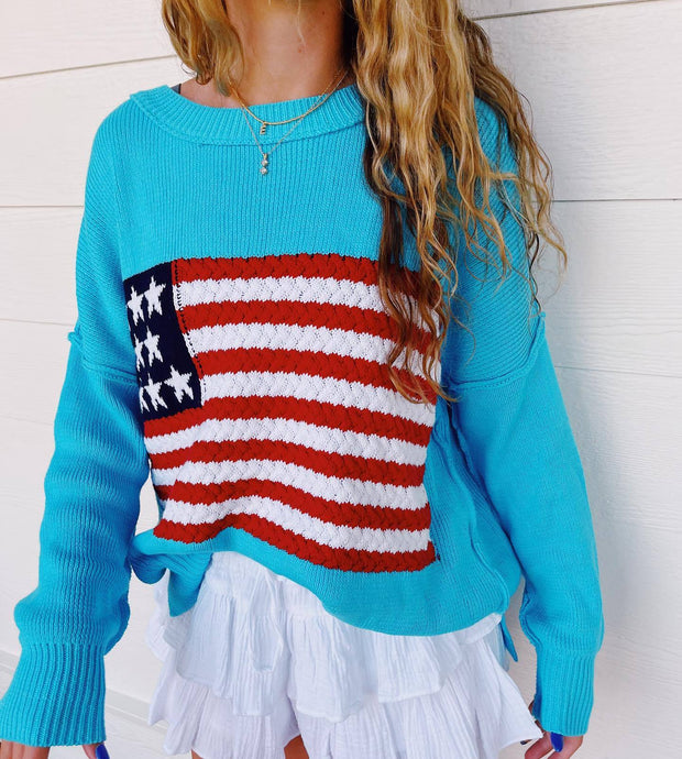 Five-pointed Star Striped Long-sleeved Sweater Off-the-shoulder Coat